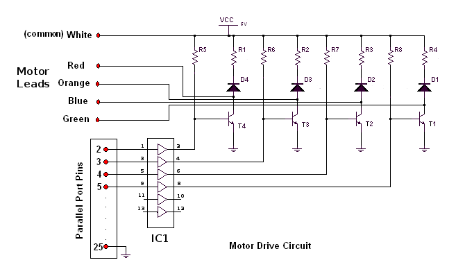 Unipolar Stepper Motor Drive Circuit